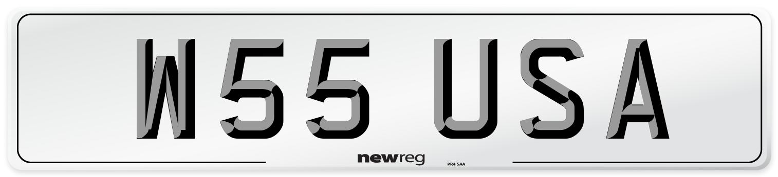 W55 USA Number Plate from New Reg